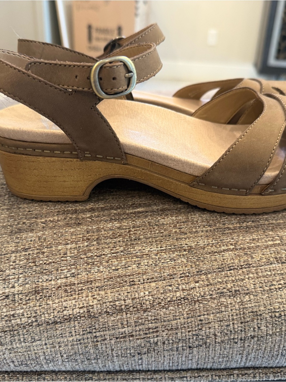 Dansko Taupe Leather Slingback Sandals - Picture 5 of 5
